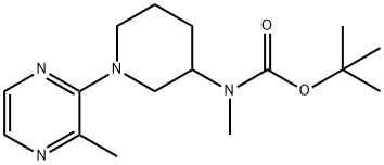 Methyl-[1-(3-methyl-pyrazin-2-yl)-piperidin-3-yl]-carbamic acid tert-butyl ester Struktur