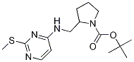 2-[(2-Methylsulfanyl-pyrimidin-4-ylamino)-methyl]-pyrrolidine-1-carboxylic acid tert-butyl ester Struktur