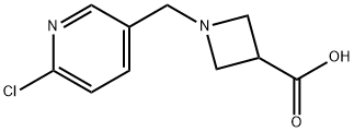 1-(6-Chloro-pyridin-3-ylmethyl)-azetidine-3-carboxylic acid Struktur