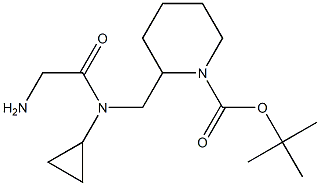 2-{[(2-AMino-acetyl)-cyclopropyl-aMino]-Methyl}-piperidine-1-carboxylic acid tert-butyl ester Struktur