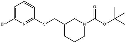 3-(6-BroMo-pyridin-2-ylsulfanylMethyl)-piperidine-1-carboxylic acid tert-butyl ester Struktur