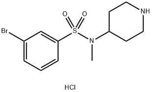 3-BroMo-N-Methyl-N-piperidin-4-yl-benzenesulfonaMide hydrochloride Struktur