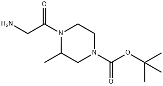 4-(2-AMino-acetyl)-3-Methyl-piperazine-1-carboxylic acid tert-butyl ester Struktur