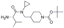 4-{[((S)-2-AMino-3-Methyl-butyryl)-cyclopropyl-aMino]-Methyl}-piperidine-1-carboxylic acid tert-butyl ester Struktur