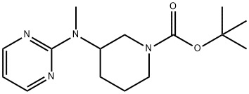 3-(Methyl-pyrimidin-2-yl-amino)-piperidine-1-carboxylic acid tert-butyl ester Struktur