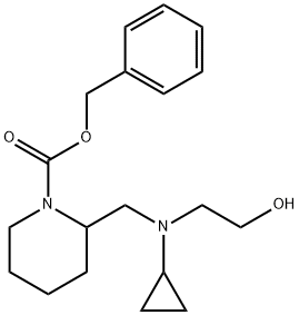 2-{[Cyclopropyl-(2-hydroxy-ethyl)-aMino]-Methyl}-piperidine-1-carboxylic acid benzyl ester Struktur