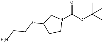 3-(2-AMino-ethylsulfanyl)-pyrrolidine-1-carboxylic acid tert-butyl ester Struktur