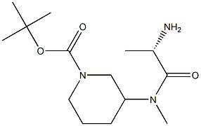 3-[((S)-2-AMino-propionyl)-Methyl-aMino]-piperidine-1-carboxylic acid tert-butyl ester Struktur