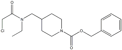 4-{[(2-Chloro-acetyl)-ethyl-aMino]-Methyl}-piperidine-1-carboxylic acid benzyl ester Struktur