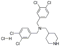 Bis-(3,4-dichloro-benzyl)-piperidin-4-ylMethyl-aMine hydrochloride Struktur