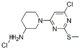 1-(6-Chloro-2-methylsulfanyl-pyrimidin-4-yl)-piperidin-3-ylamine hydrochloride Struktur