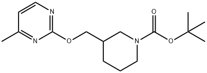 3-(4-Methyl-pyrimidin-2-yloxymethyl)-piperidine-1-carboxylic acid tert-butyl ester Struktur