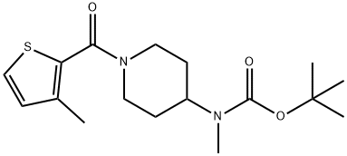 Methyl-[1-(3-methyl-thiophene-2-carbonyl)-piperidin-4-yl]-carbamic acid tert-butyl ester Struktur