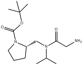 (S)-2-{[(2-AMino-acetyl)-isopropyl-aMino]-Methyl}-pyrrolidine-1-carboxylic acid tert-butyl ester Struktur