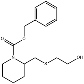 2-(2-Hydroxy-ethylsulfanylMethyl)-piperidine-1-carboxylic acid benzyl ester Struktur