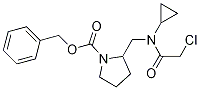 2-{[(2-Chloro-acetyl)-cyclopropyl-aMino]-Methyl}-pyrrolidine-1-carboxylic acid benzyl ester Struktur