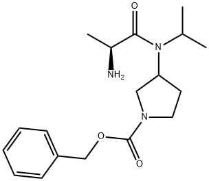 3-[((S)-2-AMino-propionyl)-isopropyl-aMino]-pyrrolidine-1-carboxylic acid benzyl ester Struktur