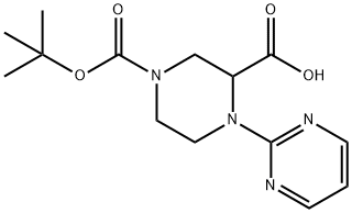 4-Pyrimidin-2-yl-piperazine-1,3-dicarboxylic acid 1-tert-butyl ester Struktur