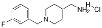 C-[1-(3-Fluoro-benzyl)-piperidin-4-yl]-methylamine hydrochloride Struktur