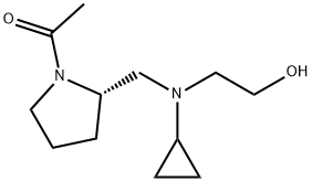 1-((S)-2-{[Cyclopropyl-(2-hydroxy-ethyl)-aMino]-Methyl}-pyrrolidin-1-yl)-ethanone Struktur