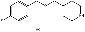 4-{[(4-Fluorobenzyl)oxy]methyl}piperidinehydrochloride Struktur