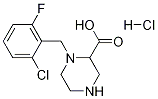 1-(2-Chloro-6-fluoro-benzyl)-piperazine-2-carboxylic acid hydrochloride Struktur