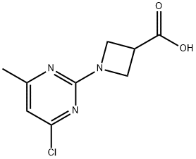 1-(4-Chloro-6-methyl-pyrimidin-2-yl)-azetidine-3-carboxylic acid Struktur