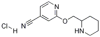 2-(Piperidin-2-ylmethoxy)-isonicotinonitrile hydrochloride Struktur