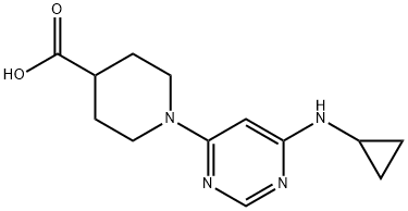 1-(6-CyclopropylaMino-pyriMidin-4-yl)-piperidine-4-carboxylic acid Struktur