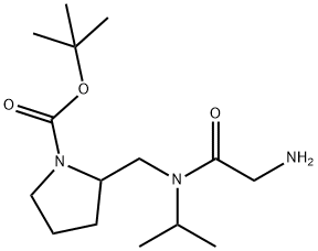 2-{[(2-AMino-acetyl)-isopropyl-aMino]-Methyl}-pyrrolidine-1-carboxylic acid tert-butyl ester Struktur