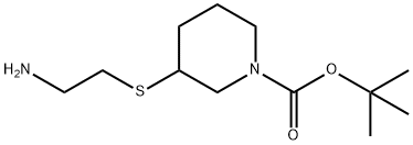 3-(2-AMino-ethylsulfanyl)-piperidine-1-carboxylic acid tert-butyl ester Struktur