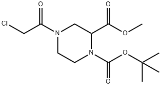 4-(2-Chloro-acetyl)-piperazine-1,2-dicarboxylic acid 1-tert-butyl ester 2-Methyl ester Struktur