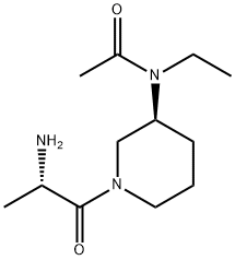 N-[(S)-1-((S)-2-AMino-propionyl)-piperidin-3-yl]-N-ethyl-acetaMide Struktur