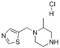 2-Methyl-1-thiazol-5-ylmethyl-piperazine hydrochloride Struktur