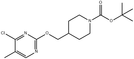 4-(4-Chloro-5-methyl-pyrimidin-2-yloxymethyl)-piperidine-1-carboxylic acid tert-butyl ester Struktur