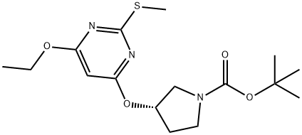 (S)-3-(6-Ethoxy-2-Methylsulfanyl-pyriMidin-4-yloxy)-pyrrolidine-1-carboxylic acid tert-butyl ester Struktur