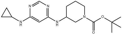 3-(6-CyclopropylaMino-pyriMidin-4-ylaMino)-piperidine-1-carboxylic acid tert-butyl ester Struktur