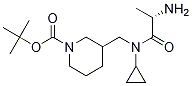 3-{[((S)-2-AMino-propionyl)-cyclopropyl-aMino]-Methyl}-piperidine-1-carboxylic acid tert-butyl ester Struktur