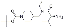 4-{[((S)-2-AMino-3-Methyl-butyryl)-ethyl-aMino]-Methyl}-piperidine-1-carboxylic acid tert-butyl ester Struktur