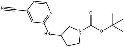 3-(4-Cyano-pyridin-2-ylamino)-pyrrolidine-1-carboxylic acid tert-butylester Struktur