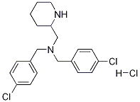 Bis-(4-chloro-benzyl)-piperidin-2-ylmethyl-amine hydrochloride Struktur