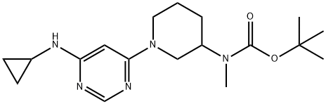 [1-(6-CyclopropylaMino-pyriMidin-4-yl)-piperidin-3-yl]-Methyl-carbaMic acid tert-butyl ester Struktur