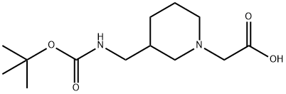 [3-(tert-ButoxycarbonylaMino-Methyl)-piperidin-1-yl]-acetic acid Struktur