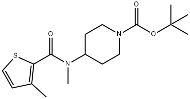 4-[Methyl-(3-Methyl-thiophene-2-carbonyl)-aMino]-piperidine-1-carboxylic acid tert-butyl ester Struktur