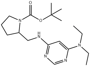 2-[(6-DiethylaMino-pyriMidin-4-ylaMino)-Methyl]-pyrrolidine-1-carboxylic acid tert-butyl ester Struktur