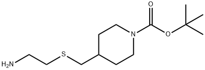 4-(2-AMino-ethylsulfanylMethyl)-piperidine-1-carboxylic acid tert-butyl ester Struktur