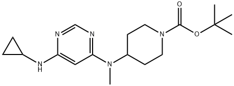 4-[(6-CyclopropylaMino-pyriMidin-4-yl)-Methyl-aMino]-piperidine-1-carboxylic acid tert-butyl ester Struktur