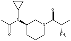 N-[(R)-1-((S)-2-AMino-propionyl)-piperidin-3-yl]-N-cyclopropyl-acetaMide Struktur