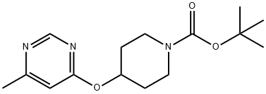 4-(6-Chloro-pyrimidin-4-yloxy)-piperidine-1-carboxylic acid tert-butyl ester Struktur