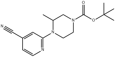 4-(4-Cyano-pyridin-2-yl)-3-methyl-piperazine-1-carboxylic acid tert-butyl ester Struktur